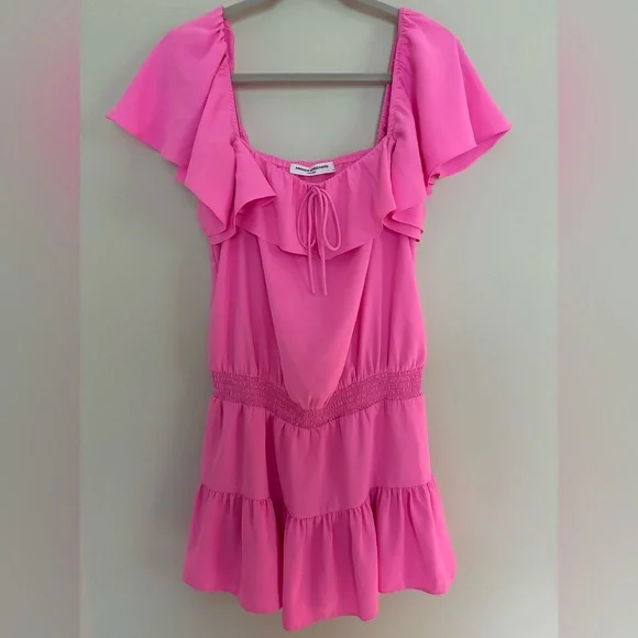 Amanda Uprichard Ali Skort Romper in Shocking Pink - Sz M - Picture 1 of 5